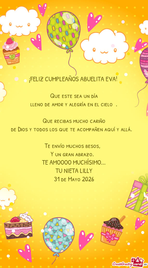 ¡FELIZ CUMPLEAÑOS ABUELITA EVA!🥳