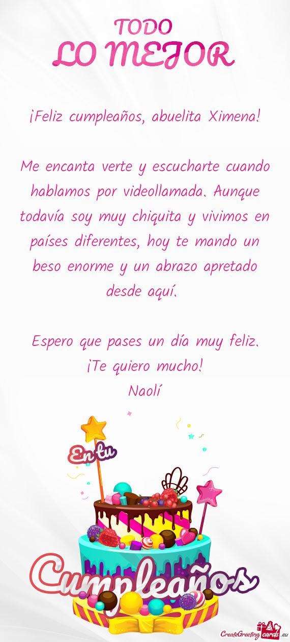 ¡Feliz cumpleaños, abuelita Ximena