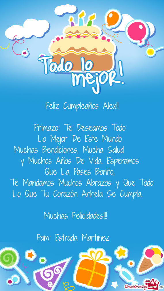 Feliz Cumpleaños Alex