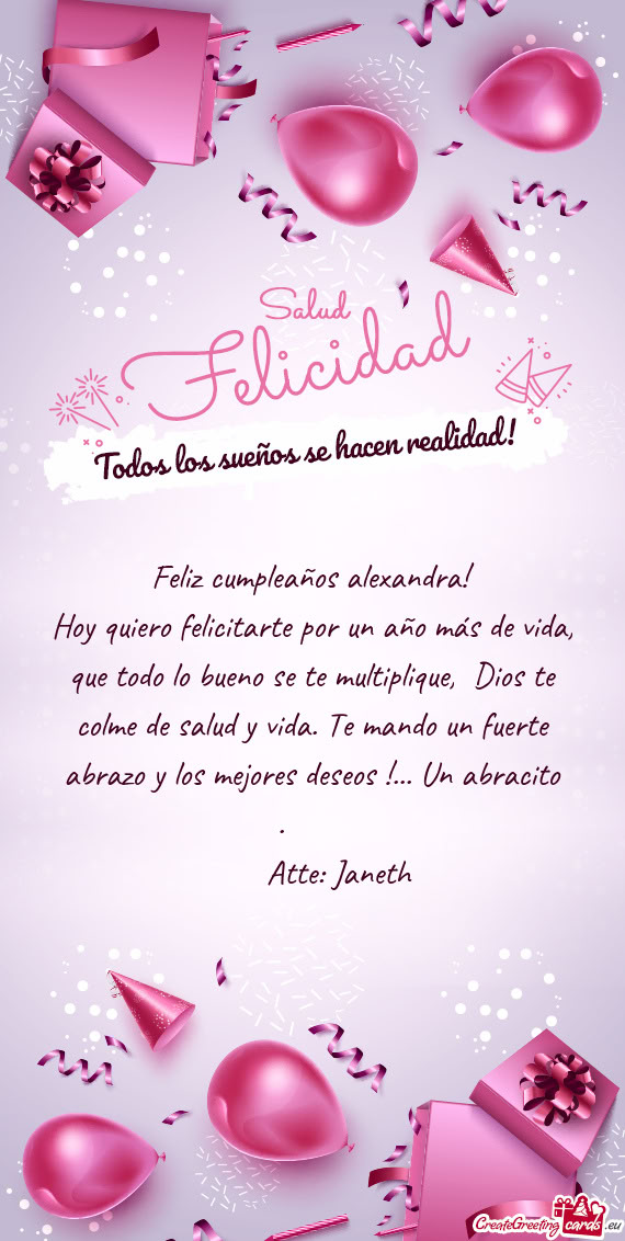 Feliz cumpleaños alexandra
