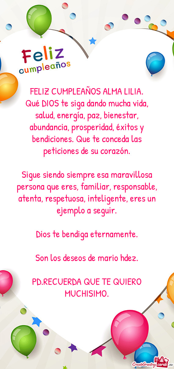 FELIZ CUMPLEAÑOS ALMA LILIA
