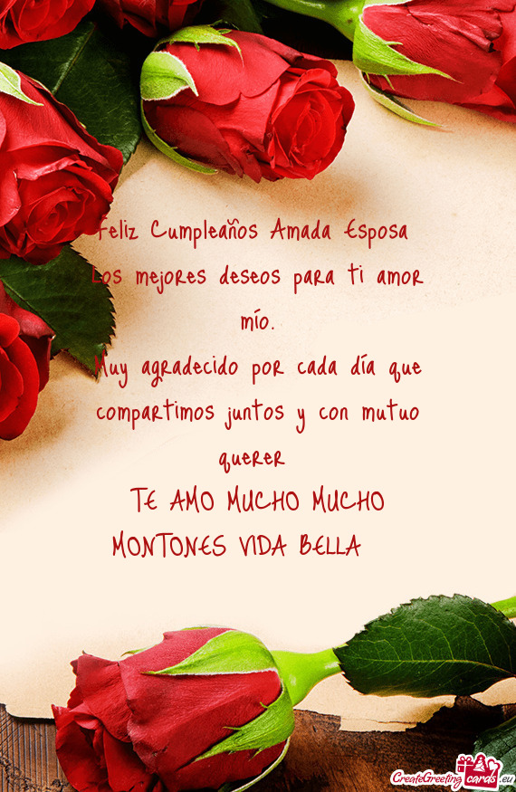 Feliz Cumpleaños Amada Esposa