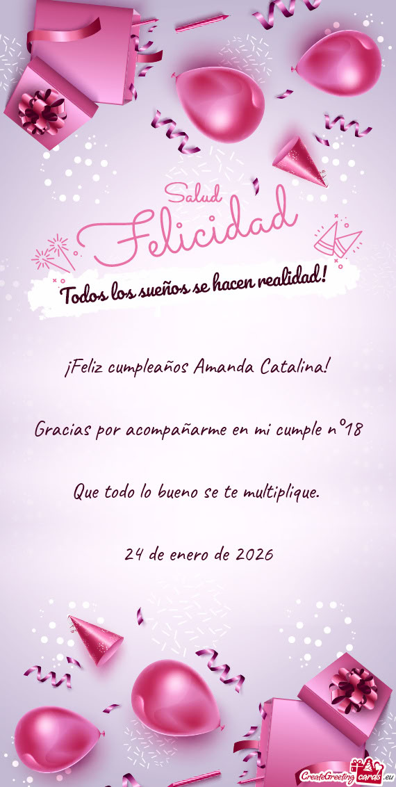 ¡Feliz cumpleaños Amanda Catalina