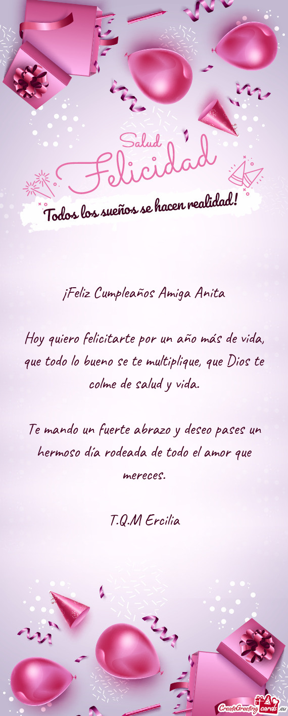 ¡Feliz Cumpleaños Amiga Anita