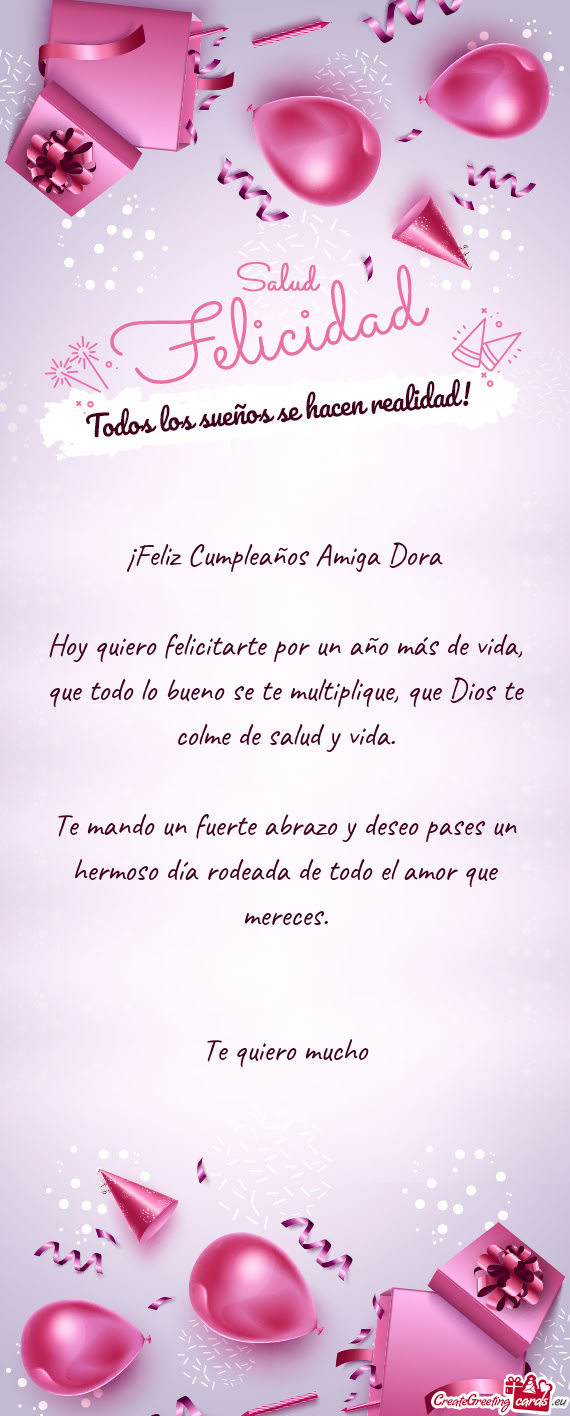 ¡Feliz Cumpleaños Amiga Dora