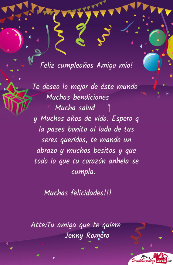 Feliz cumpleaños Amigo mio