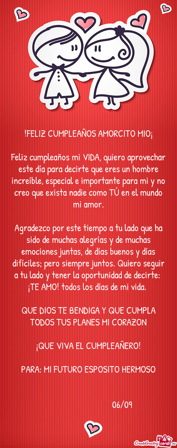 FELIZ CUMPLEAÑOS AMORCITO MIO¡
