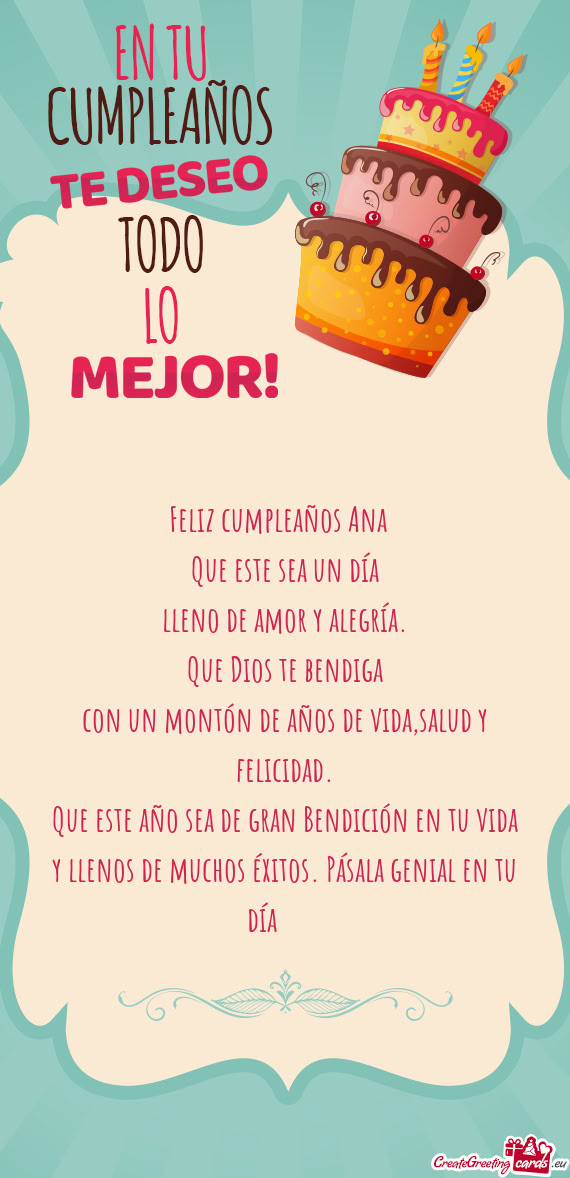 🥳🎉Feliz cumpleaños Ana🎁🎂🥳