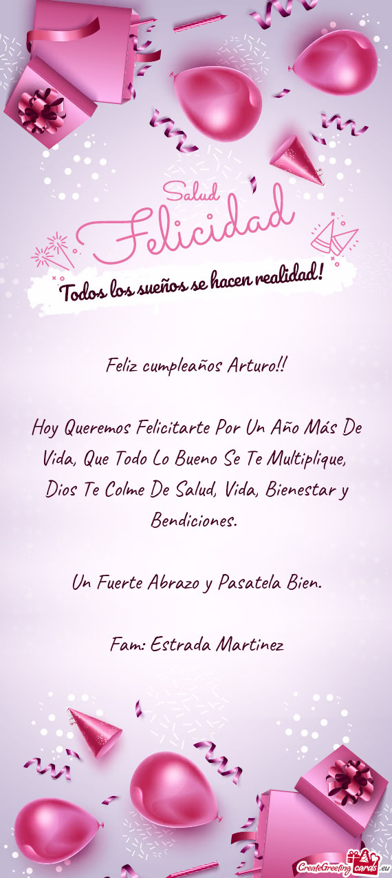 Feliz cumpleaños Arturo