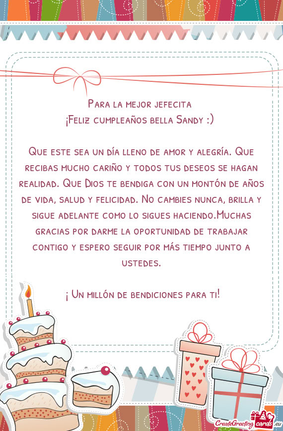 ¡Feliz cumpleaños bella Sandy :)