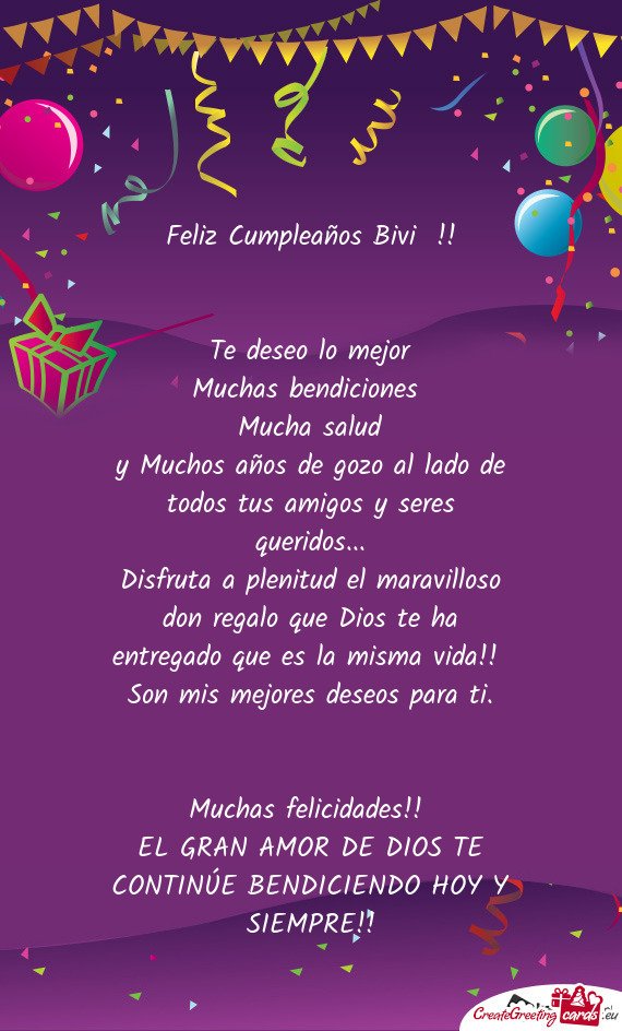 Feliz Cumpleaños Bivi💜