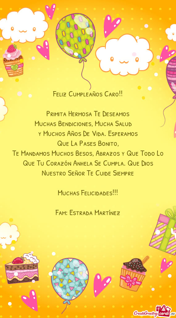 Feliz Cumpleaños Caro
