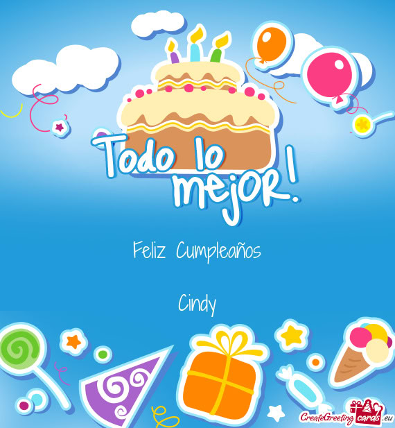 Feliz Cumpleaños Cindy