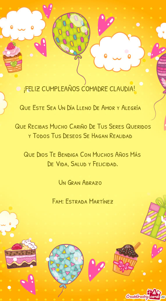 ¡FELIZ CUMPLEAÑOS COMADRE CLAUDIA!🥳🎂🎉🎁
