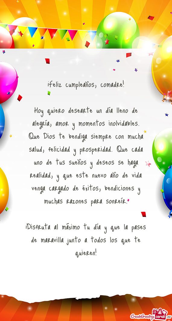 🎉🎂 ¡Feliz cumpleaños, comadre! 🎂🎉
