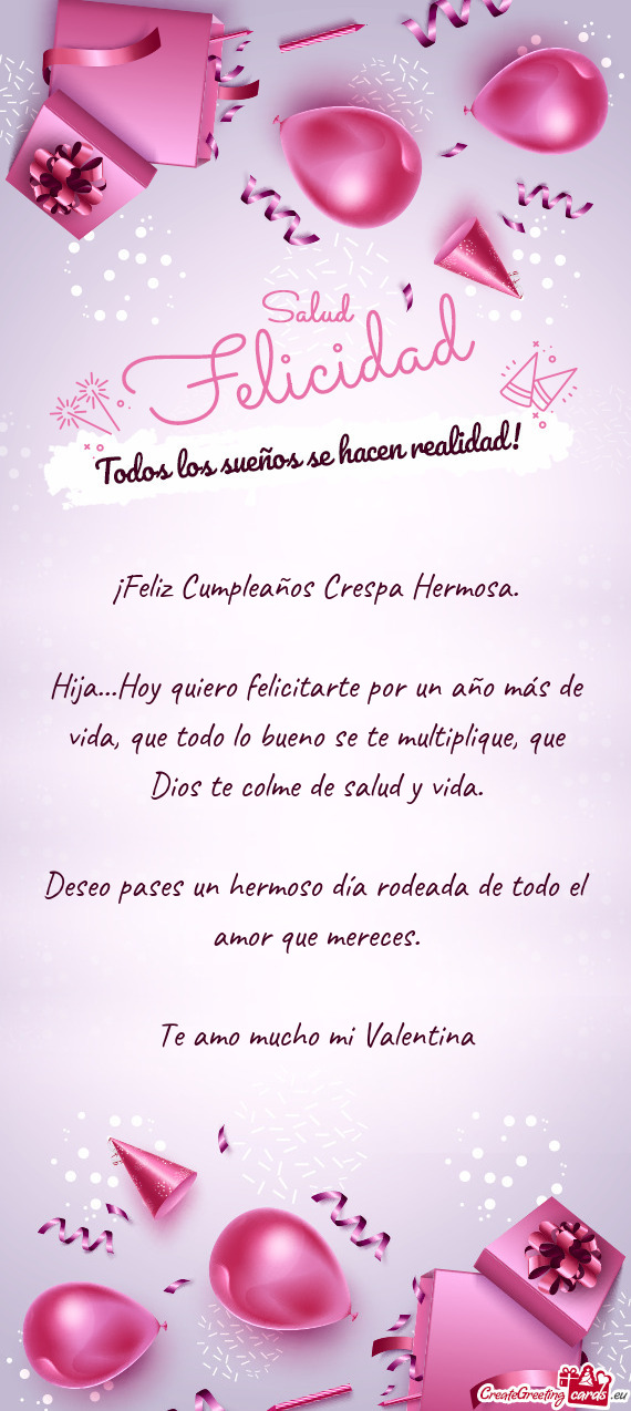 ¡Feliz Cumpleaños Crespa Hermosa