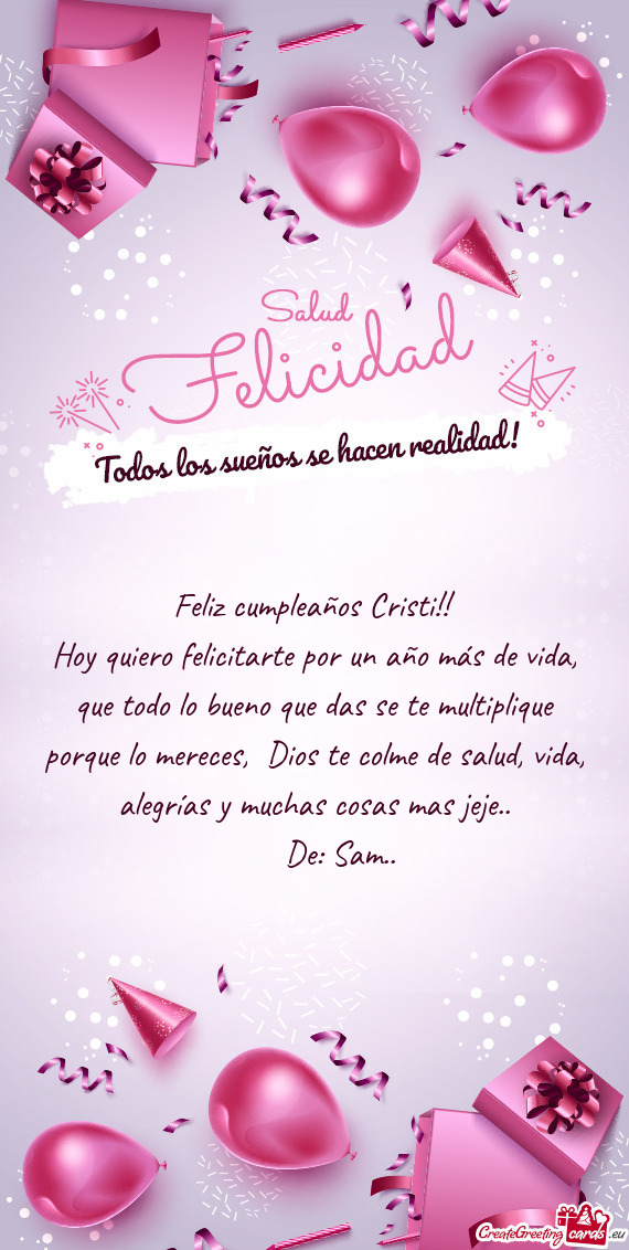 Feliz cumpleaños Cristi