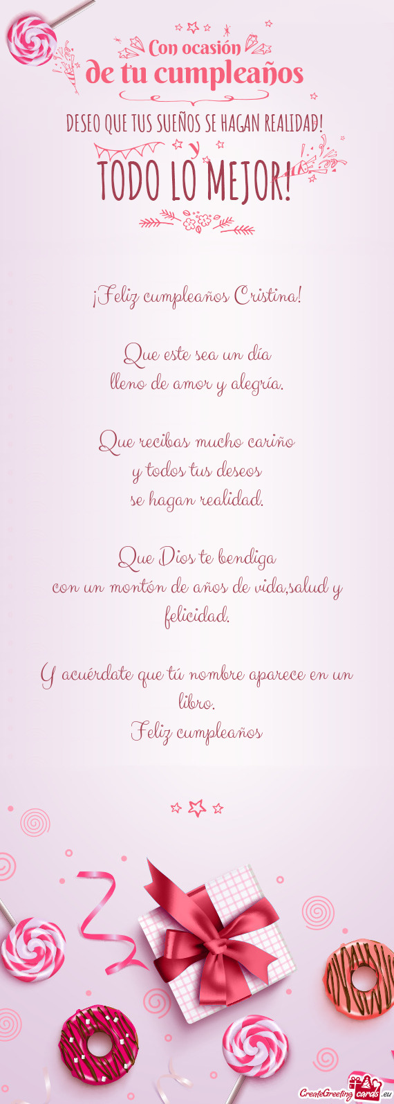 ¡Feliz cumpleaños Cristina