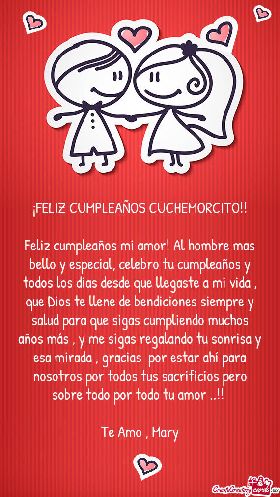 ¡FELIZ CUMPLEAÑOS CUCHEMORCITO