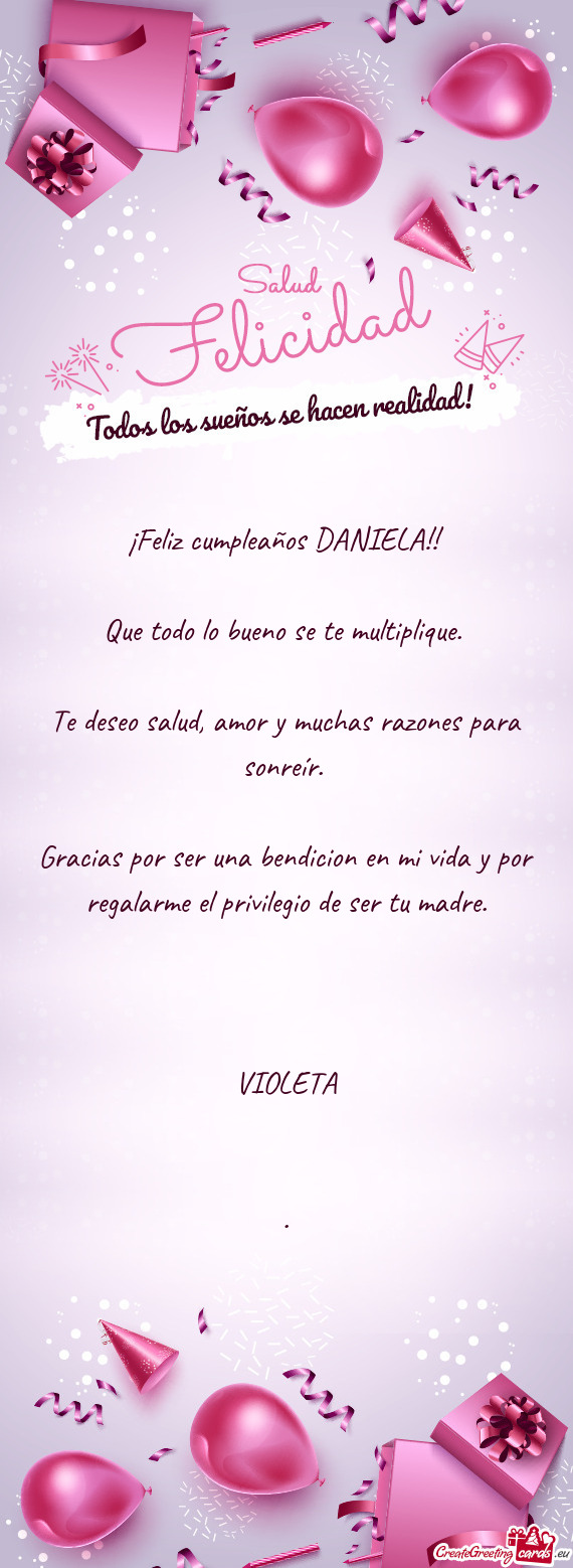 ¡Feliz cumpleaños DANIELA
