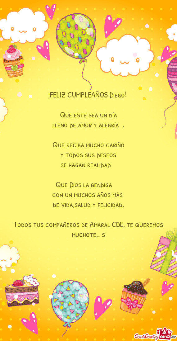¡FELIZ CUMPLEAÑOS Diego!🥳