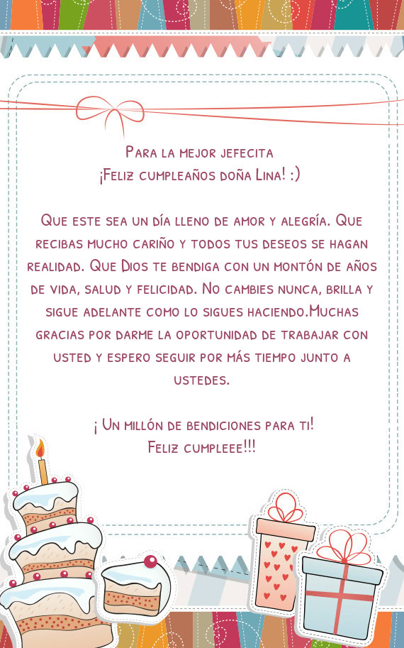 ¡Feliz cumpleaños doña Lina! :)