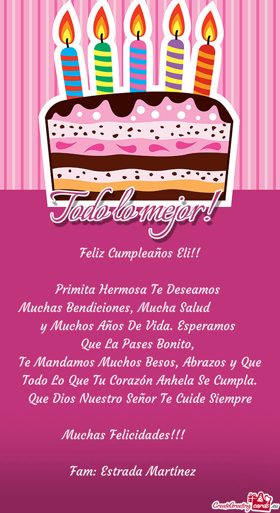 Feliz Cumpleaños Eli