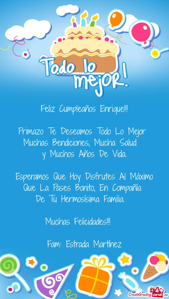 Feliz Cumpleaños Enrique