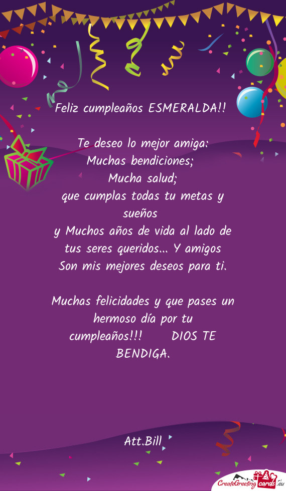 Feliz cumpleaños ESMERALDA