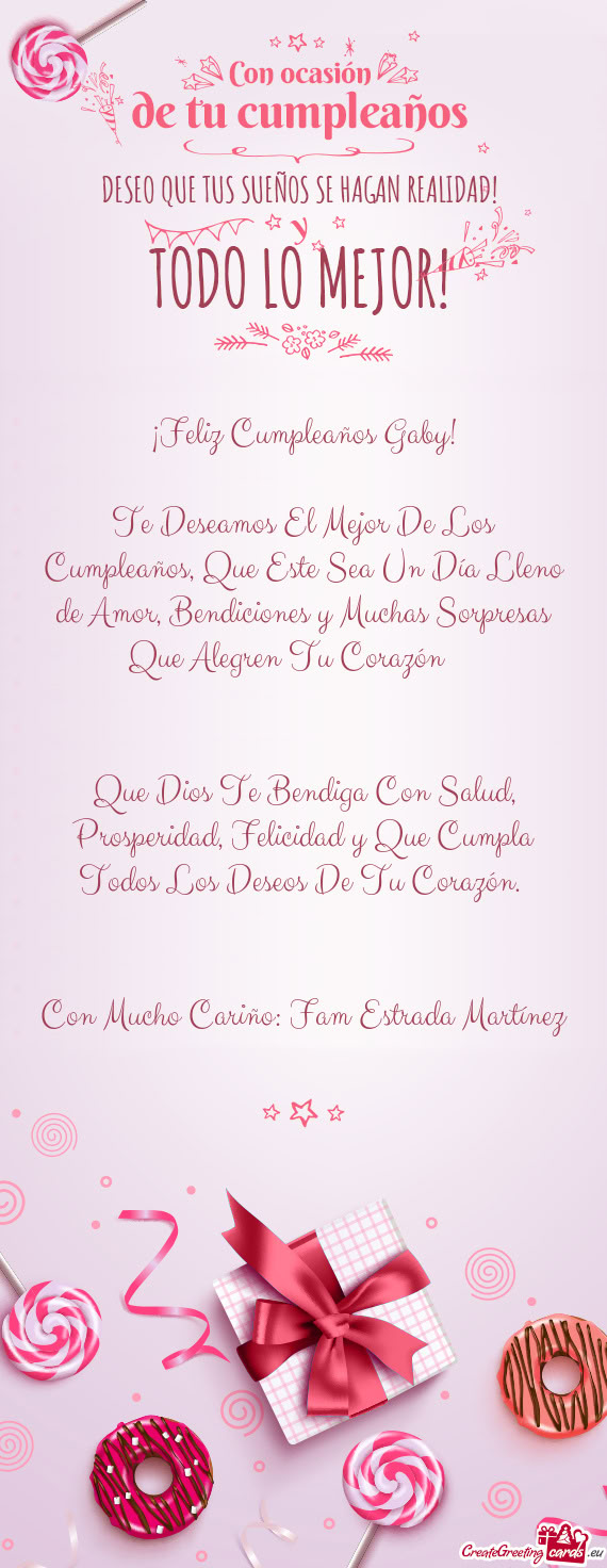¡Feliz Cumpleaños Gaby