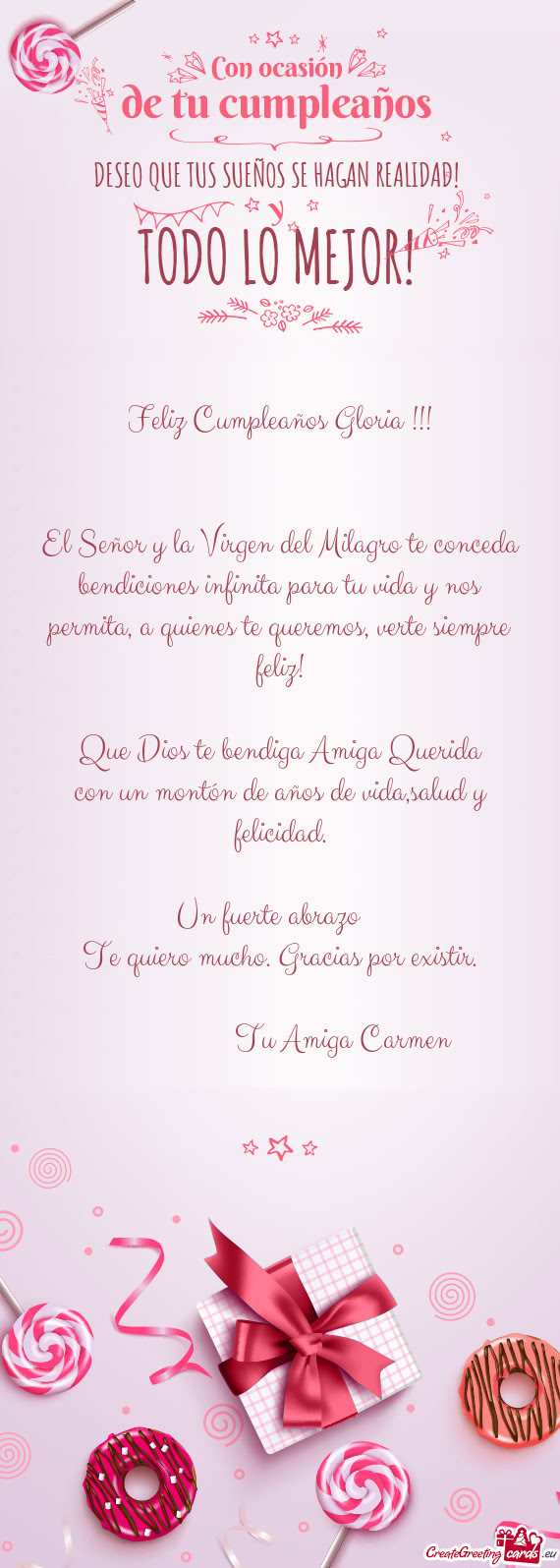 Feliz Cumpleaños Gloria