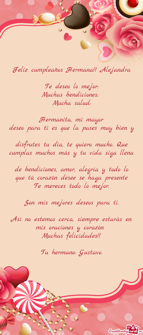 Feliz cumpleaños Hermana!! Alejandra