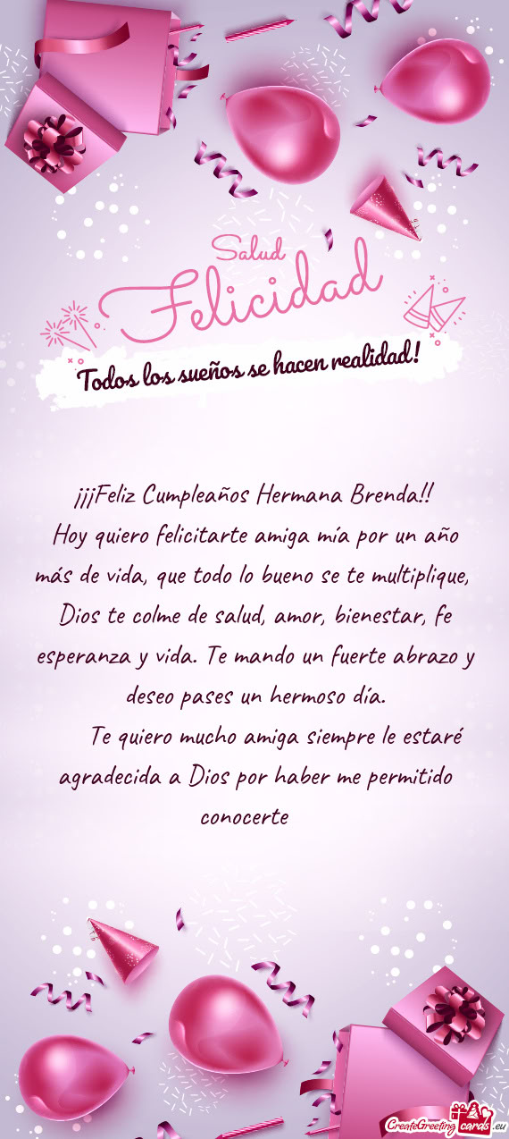 ¡¡¡Feliz Cumpleaños Hermana Brenda