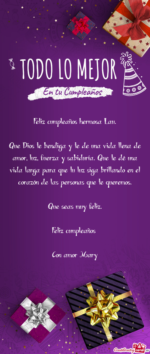 Feliz cumpleaños hermosa Lau