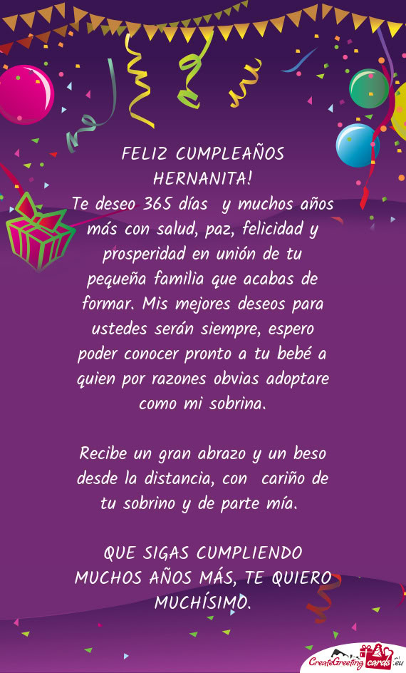 FELIZ CUMPLEAÑOS HERNANITA