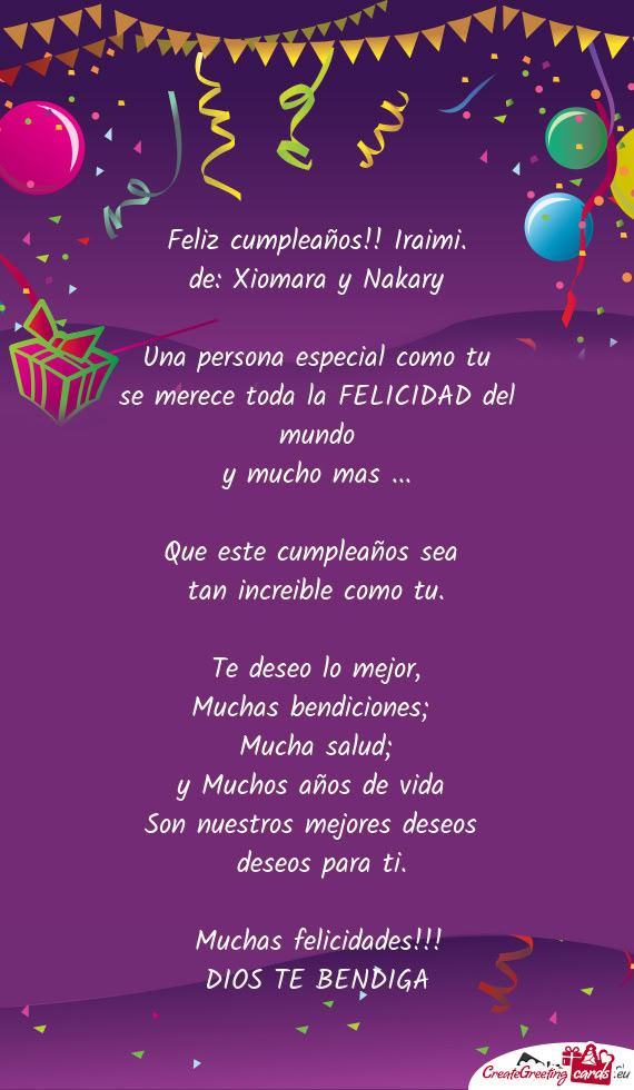 Feliz cumpleaños!! Iraimi