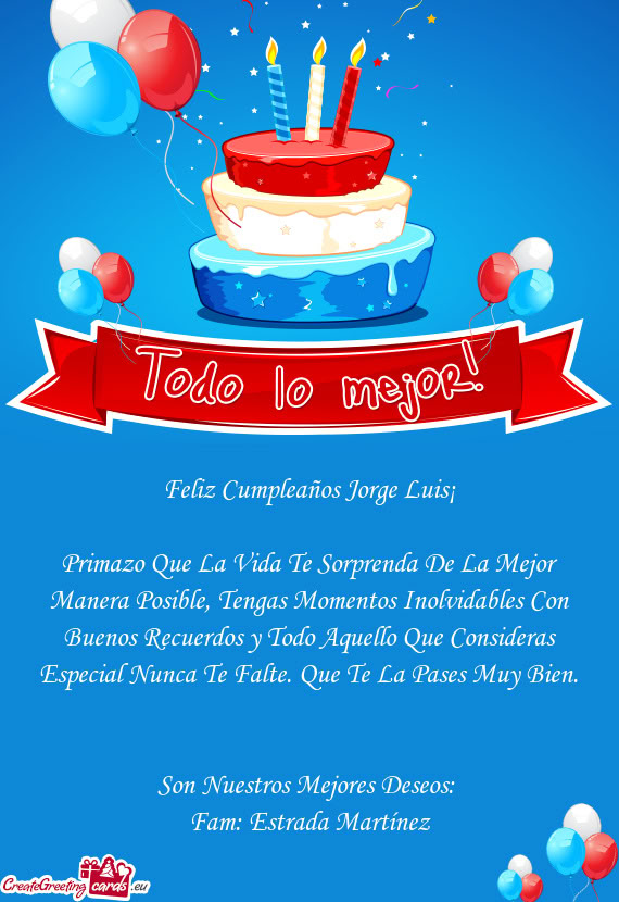 Feliz Cumpleaños Jorge Luis¡