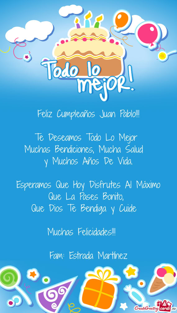 Feliz Cumpleaños Juan Pablo