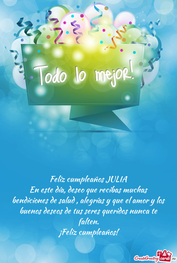 Feliz cumpleaños JULIA