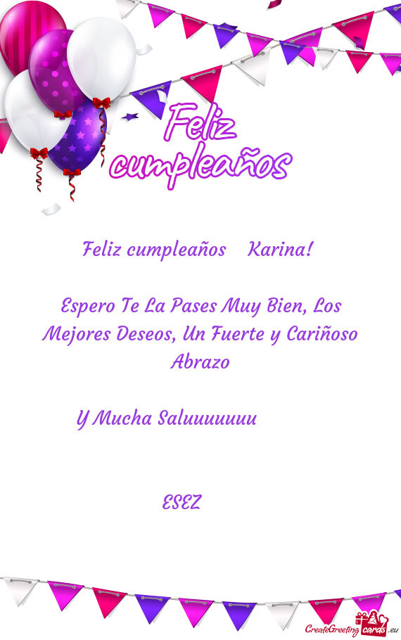 Feliz cumpleaños Karina