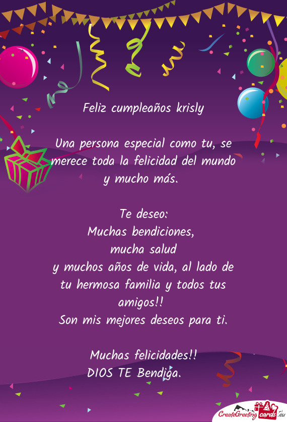 🎂Feliz cumpleaños krisly🎉