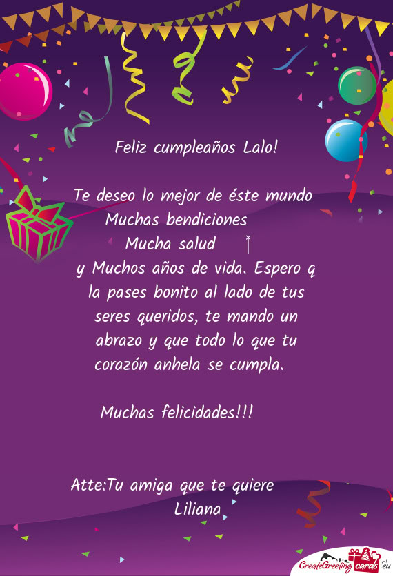 Feliz cumpleaños Lalo
