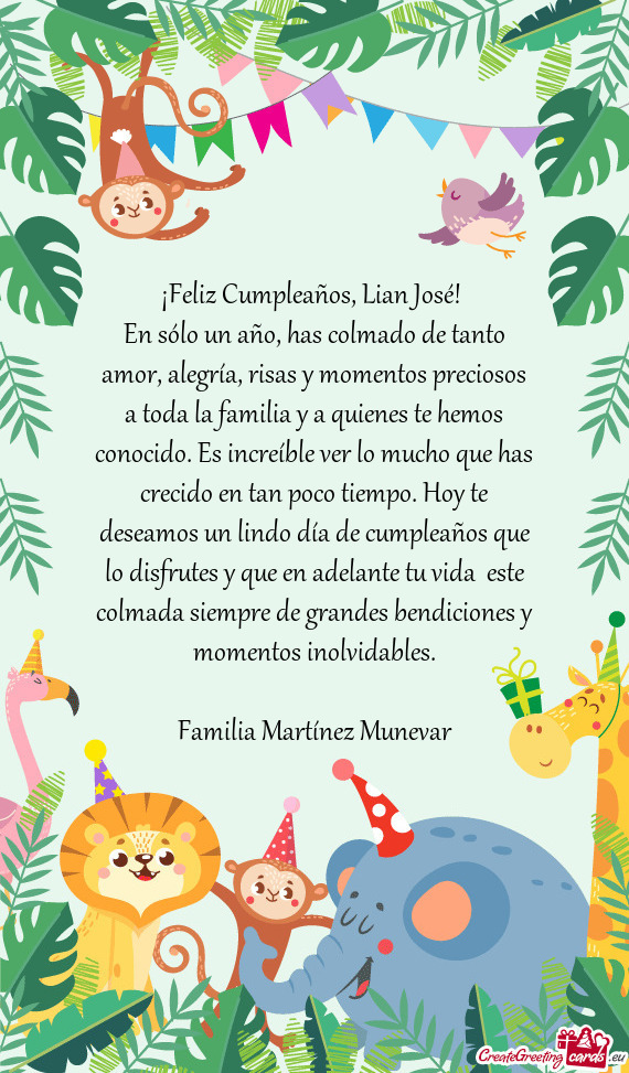 ¡Feliz Cumpleaños, Lian José