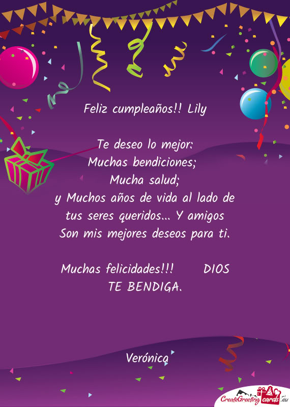 Feliz cumpleaños!! Lily