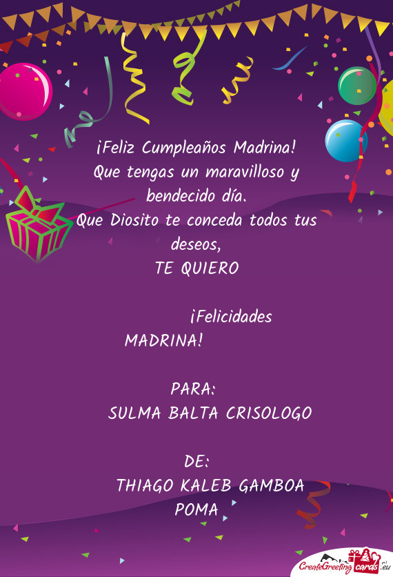 🎉🎊¡Feliz Cumpleaños Madrina!🎊🎊 Que tengas un maravilloso y bendecido día