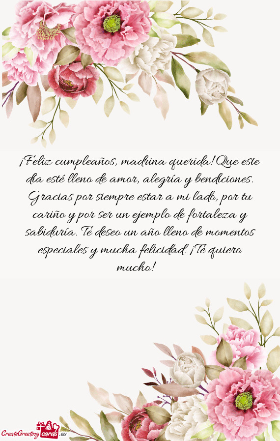 ¡Feliz cumpleaños, madrina querida! Que este día esté lleno de amor, alegría y bendiciones. Gra