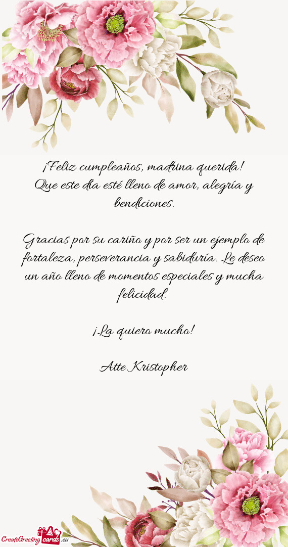 ¡Feliz cumpleaños, madrina querida