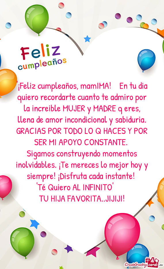 "¡Feliz cumpleaños, mamIMA! 🎉❤️En tu dia quiero recordarte cuanto te admiro por la increibl