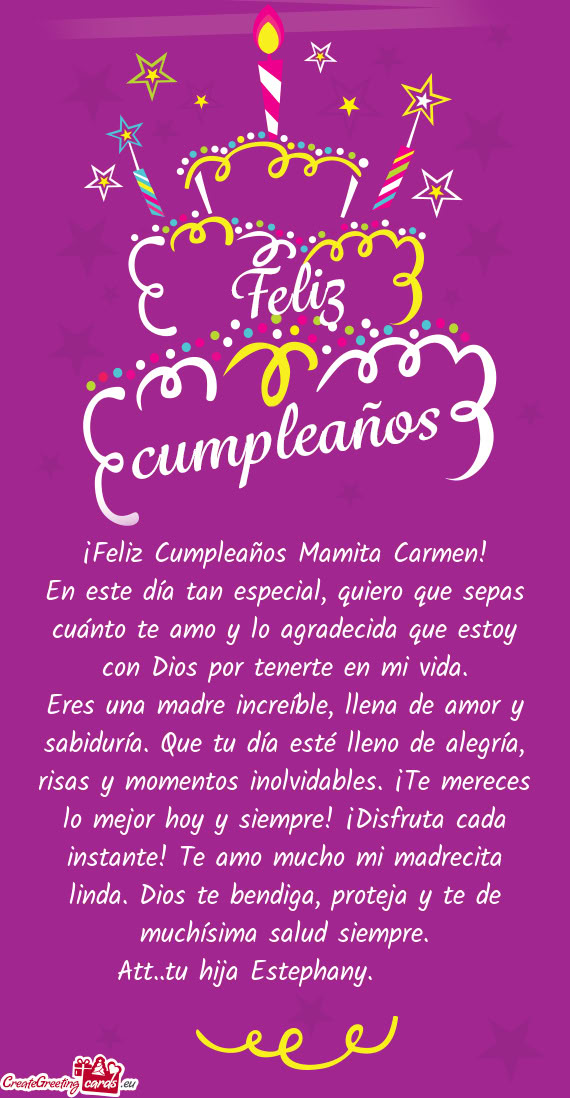 ¡Feliz Cumpleaños Mamita Carmen