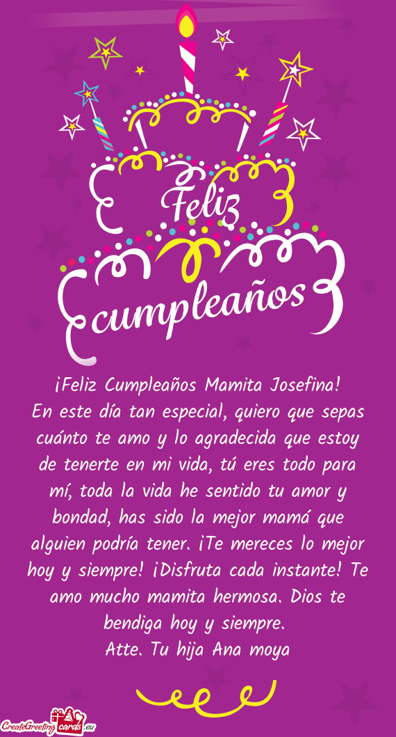 ¡Feliz Cumpleaños Mamita Josefina